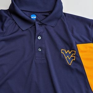 West Virginia mountaineers medium polo men's blue